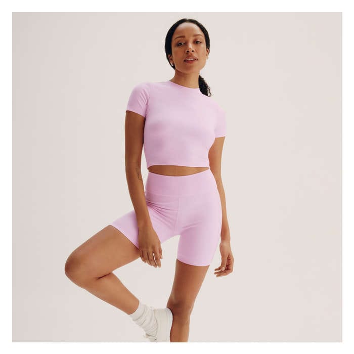 Women's Active Crop T-Shirt - Light Pink